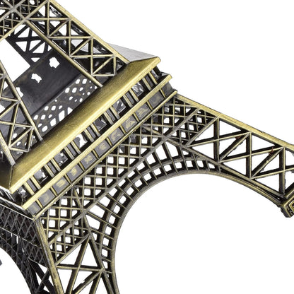 ESHATO Bronze Metal Eiffel Tower Statue, 10inch Decorative Figurine Replica Stand Holder for Cake Topper Table Decor Gift Party Home Decoration
