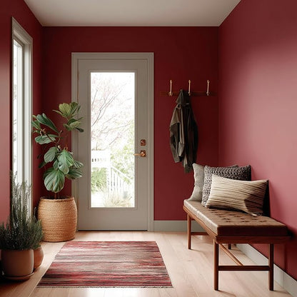 EVOLVE Paint & Primer: Environment-friendly, Low Sheen with One-coat Coverage for Interior & Exterior surfaces (Burgundy, 1-Gallon)