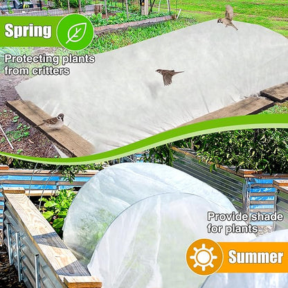 Alphatool 10 ft x 30 ft Plant Covers Freeze Protection - Thick Frost Cloths Blankets for Outdoor Plants, 1.0oz/yd² Non-Woven Fabric Floating Row Cover, Garden Covers for Raised Beds