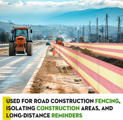 1 Roll 3.3' x 164' Safety Construction Fence Net HDPE High Visibility Temporary Barrier Netting Safety Warning Roadblock for Garden Construction Snow Poultry Event Fencing (Red and Yellow)
