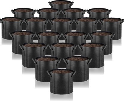 Gardenera Aeration Planters - 20-Pack 1 Gallon Fabric Grow Bags with Handles, Ideal for Seed Starting and Transplanting