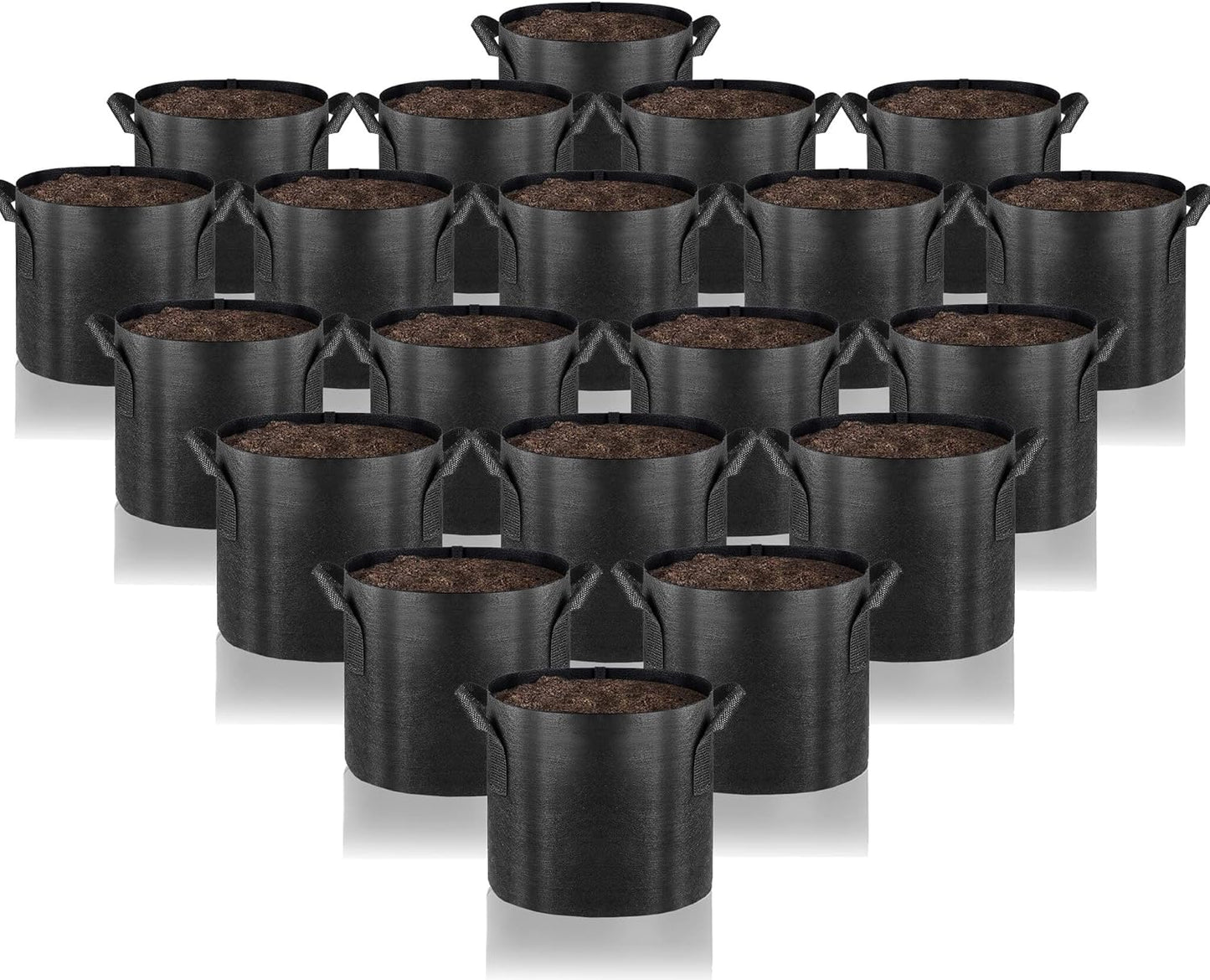 Gardenera Premium Fabric Grow Bags - 20-Pack 10 Gallon Planters for Fruit Trees, Vegetables, and Other Large Plants