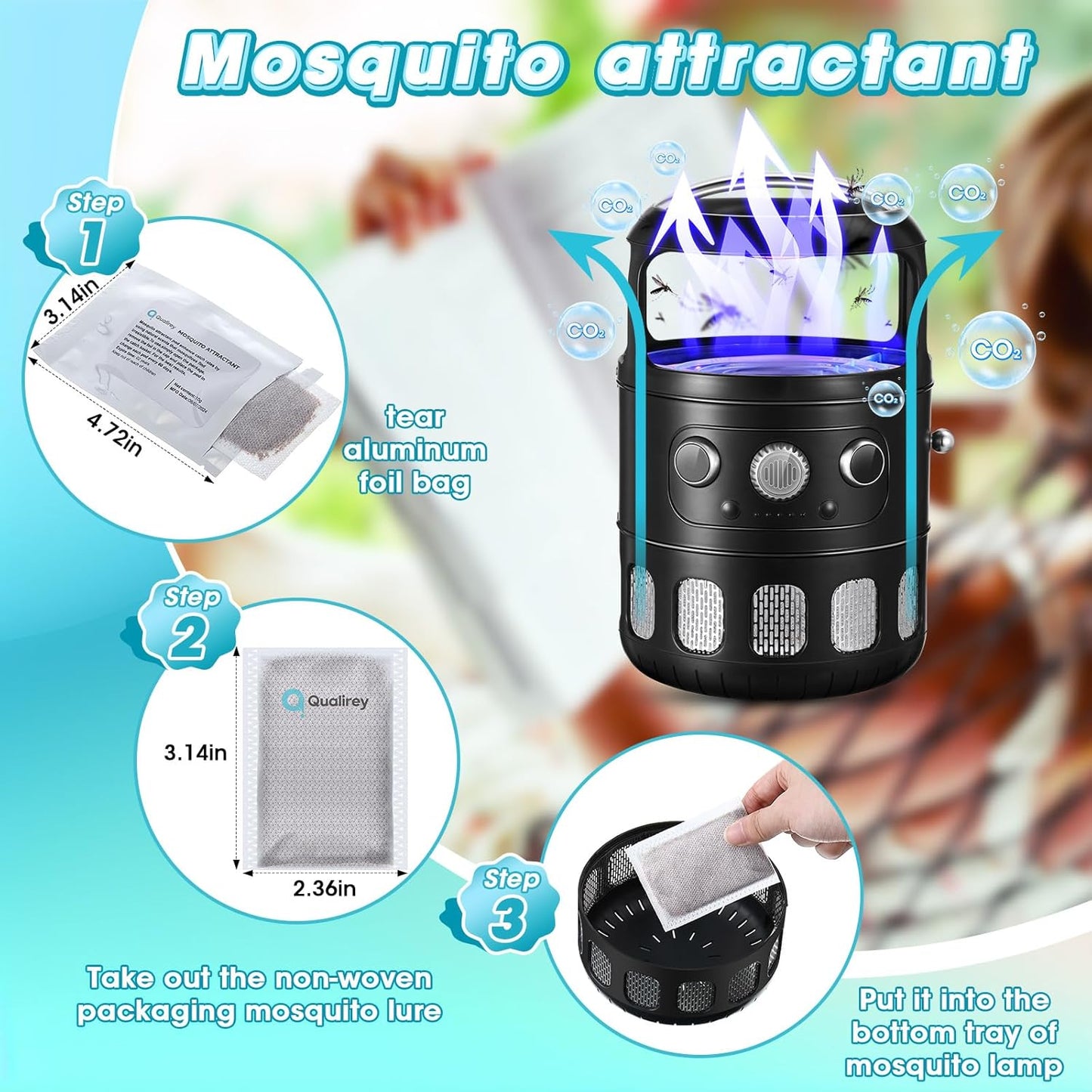 16 Pack Mosquito Attractant in Bulk, Lure for Bug Zapper Bait Refill Compatible with All Mosquito Trap Enhances Catch Rates for Indoor Outdoor Traps, Safe and Long Lasting