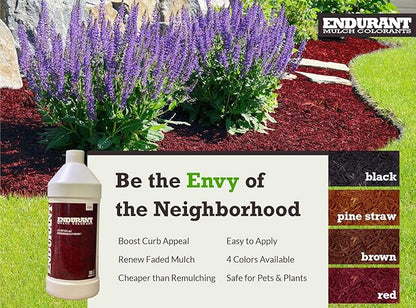 Mulch Dye Concentrate Color Renewal – Mulch Paint Revitalizes Approximately 1,000 Sq Ft of Faded Mulch to Instantly Transform Landscaping (32 oz) (Red)