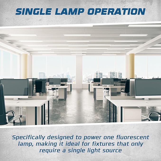 OHLECTRIC Replacement for Keystone KTEB-140-1-TP-EMI 1 Lamp T12 Electronic Fluorescent Ballast | 120V Input with Instant Start Operation | 0.88 Ballast Factor, UL-Approved