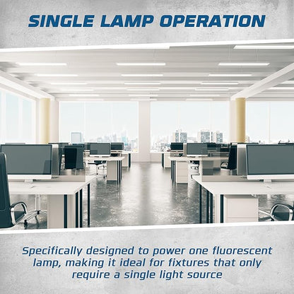 OHLECTRIC Replacement for Keystone KTEB-140-1-TP-EMI 1 Lamp T12 Electronic Fluorescent Ballast | 120V Input with Instant Start Operation | 0.88 Ballast Factor, UL-Approved