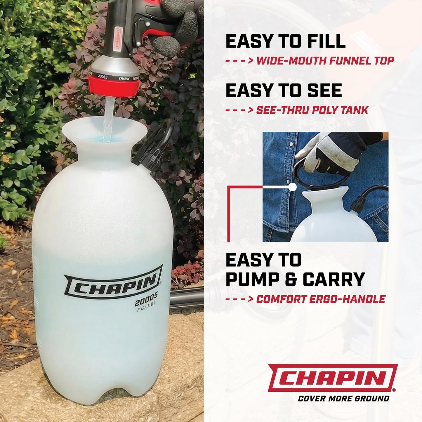 Chapin 1-Gallon Pump Sprayer, Easy Use for Home & Garden, 2pk