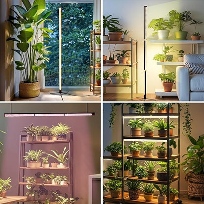 Grow Lights for Indoor Plants with Stand, Standing Grow Light with 3 Light Modes, LED Full Spectrum Vertical Grow Lights for Indoor Plants with Timer for Indoor Plants, Greenhouse (50 Inch)