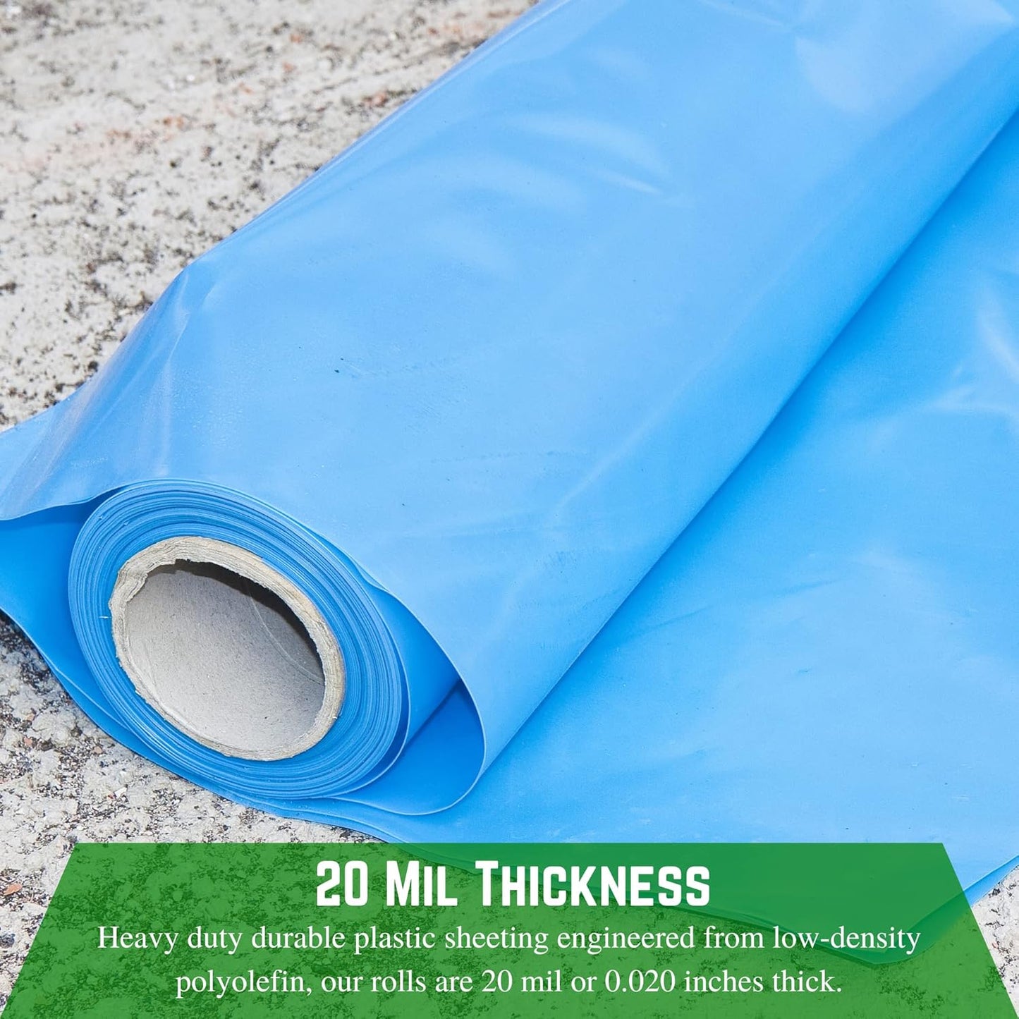 Farm Plastic Supply - Concrete Vapor Barrier - 20 mil - Heavy Duty Plastic Tarp, Polyolefin Vapor Barrier Plastic Sheeting, Painters Tarp, Roll of Heavy Duty Plastic (12' x 35')