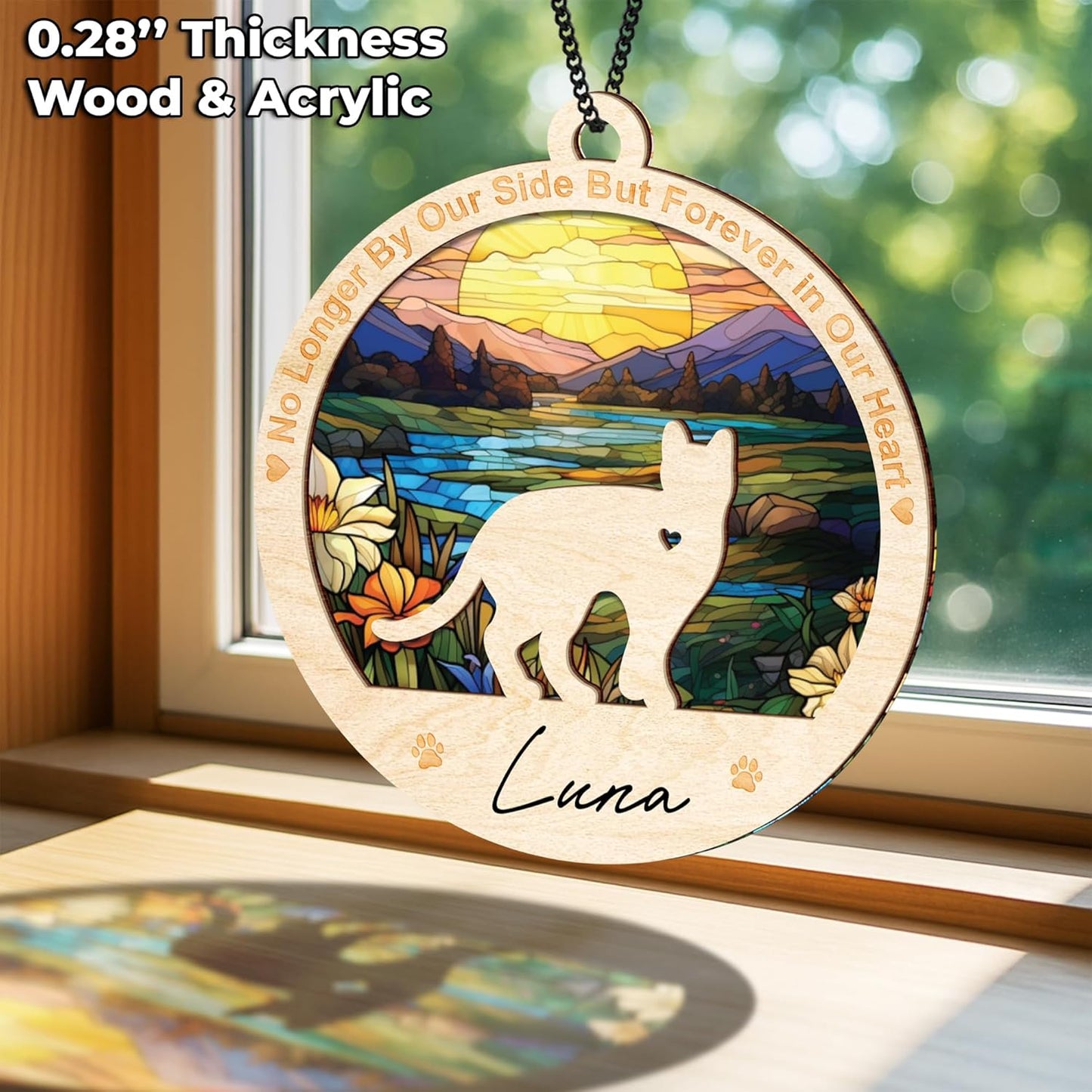Cat Memorial Ornaments, Christmas Xmas Tree Ornament Window Hanging Car Sympathy Gift for Loss of Pet Bereavement Keepsake Remembrance Gifts for Cat Lovers Holiday Decoration PO235