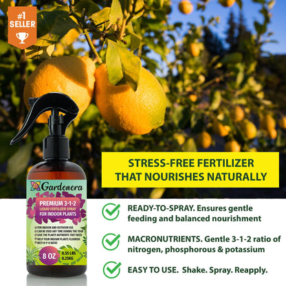 Gardenera Professional Indoor Plants Spray Fertilizer Mist for Home Gardening | 3-1-2 Gentle Blend