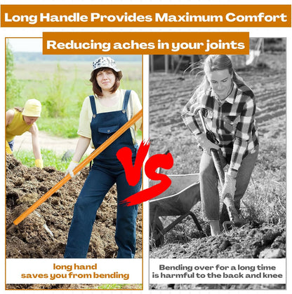 Pitch Fork, 3 Sets Heavy Duty Pitch Fork with 47.2" Wood Handle, 9-Tine Horse Stall Forks with Handle for Gardening Horse Stall Picking up Manure Farm