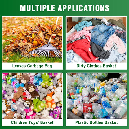CAMPFIRE 2 Pack 53 Gallon Reusable Yard Waste Bags, Collapsible Dustpan-Type Garden Leaf Bags For Lawn Debris,Leaf Collector,Lawn And Leaf Trash Bags