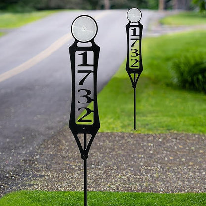 Pathways Vertical Custom Reflective Driveway Marker Set of Two | Personalize with 1-5 House Numbers