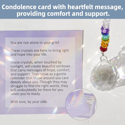Sympathy Gifts for Loss of Loved One - Unique Crystal Sun Catcher Rainbow Maker - Ideal Memorial for Mom, Dad, Dog Loss & Miscarriage - Grief & Bereavement Keepsake