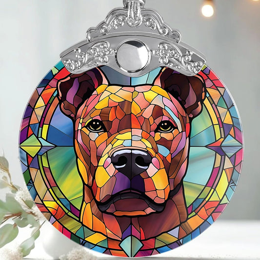 Dog Ornament, American Staffordshire Terrier Hanging Ornament - Glass, Christmas, Thanksgiving