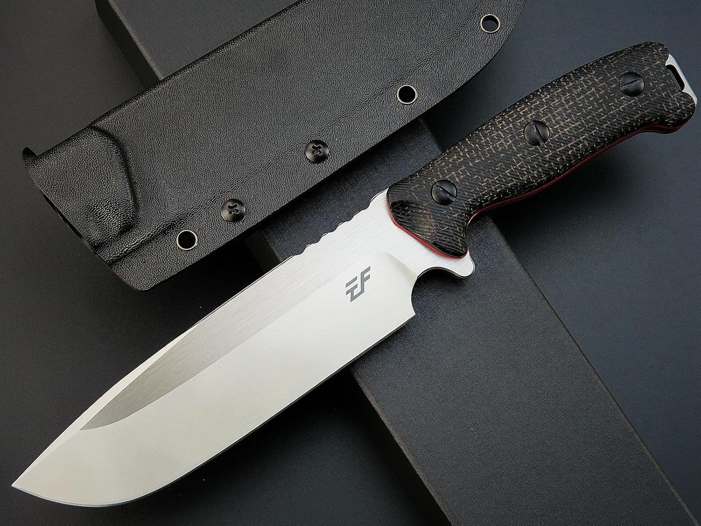Eafengrow EF143 Fixed Blade Knife AUS-10 Steel Blade Micarta Handle Full Tang EDC Tool Straight Knife for Working Camping Hunting