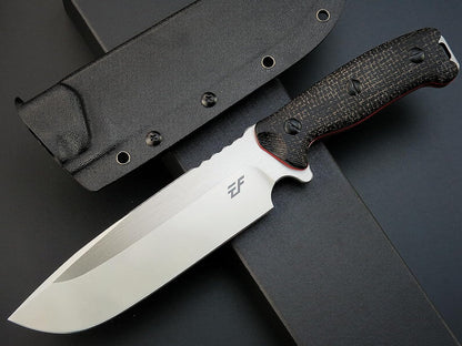 Eafengrow EF143 Fixed Blade Knife AUS-10 Steel Blade Micarta Handle Full Tang EDC Tool Straight Knife for Working Camping Hunting
