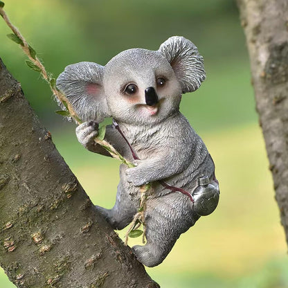 Outdoor Koala Resin Hanging - Rope Decor Statue, Animal Suspended Ornament, Ideal for Outdoor Patio, Lawn & Courtyard Decoration, Housewarming Gift for Friends