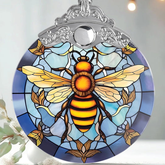 Stained Glass Christmas Ornaments, Jocidea Bee Ornaments for Christmas Tree, Christmas Tree Decor, Bee Lovers Gifts, Holiday Decor and Xmas Gifts Ideas