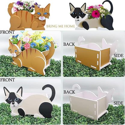 Orange Cat Planter Plant Pots,Cute Garden Cat Flower Planter,Cat Planters Birthday Gifts for Women,Office,Indoor/Outdoor Decor(12.5 * 5.12 * 7.8in)