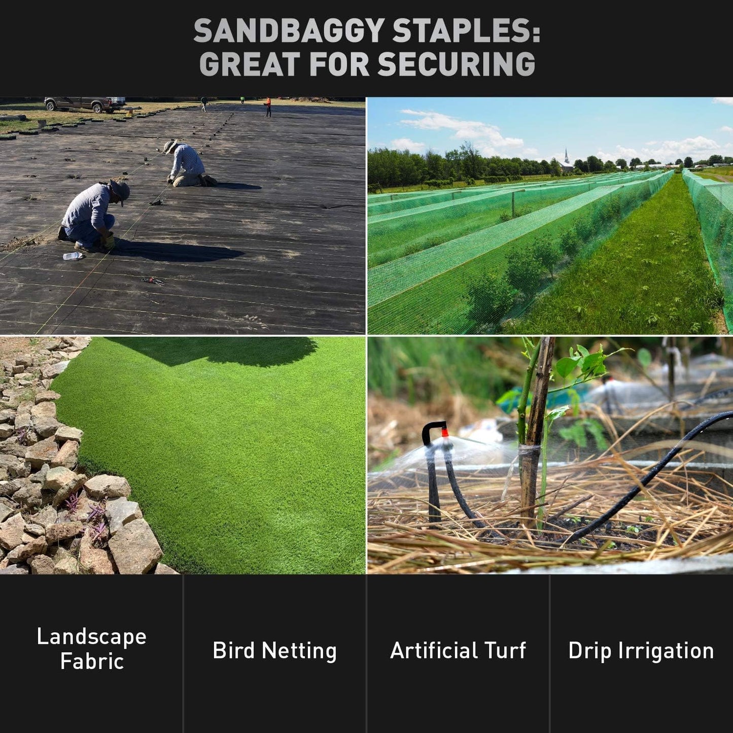 Sandbaggy Galvanized 6 Inch Landscape Staples | Industrial Grade Garden Stakes | Designed for Drip Irrigation Tubing & PVC Piping Up to 1" | Trusted by Farmers & Contractors Across USA (200 Staples)