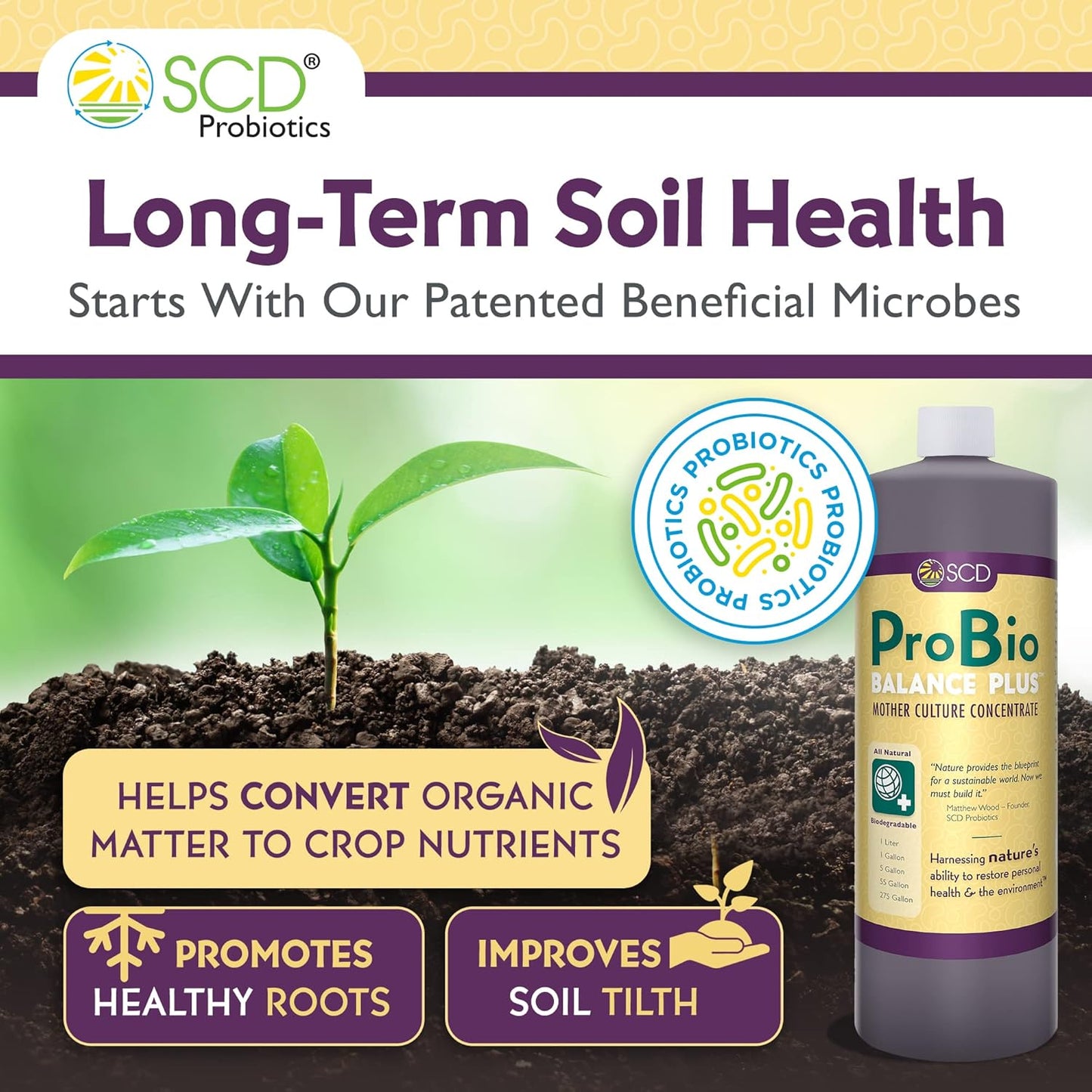 ProBio Balance Plus - Make 20X More Soil Conditioner, Super Concentrate of Effective Beneficial Microorganisms & PNSB Phototrophs - OMRI Listed for Organic Farm Lawn Garden - 1 Liter (4 Pack)