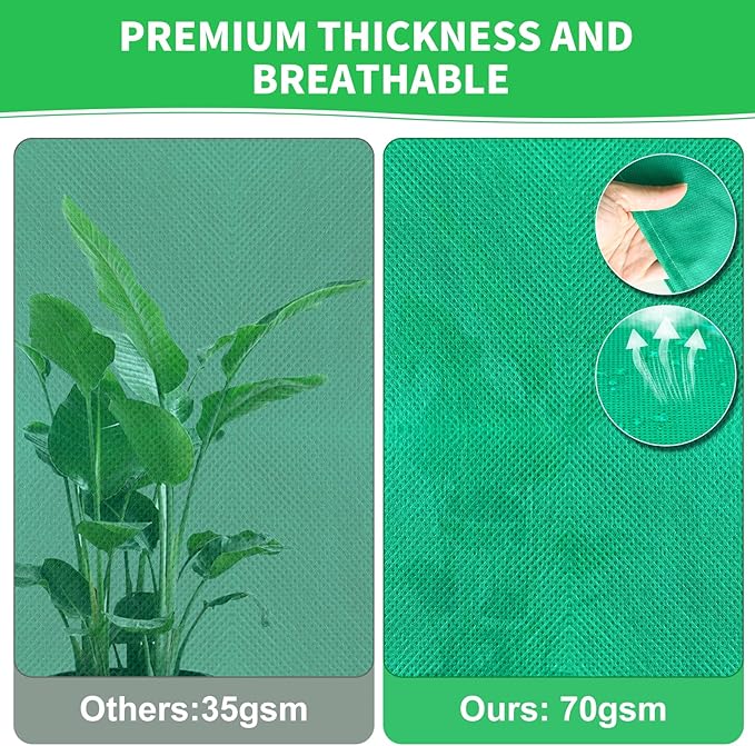 4 Pack Plant Covers Freeze Protection, 32''W x 48''H 2.5oz/yd² Winter Tree Frost Blankets Frost Cloths Protectors Bag Cover with Zipper Drawstring for Outdoor Plants Shrub Fruit Trees Potted
