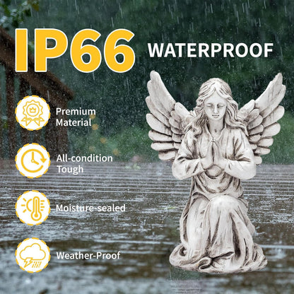 Praying Angel Garden Statue – Outdoor Kneeling Angel Figurine for Yard, Patio, Memorial Decor, Resin Sculpture, Housewarming Ornament Present