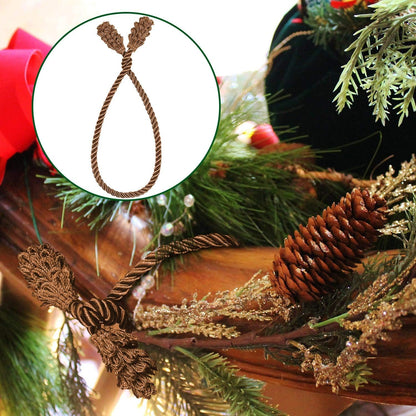 Shappy 12 Pieces Christmas Garland Banister Ties Christmas Decorative Reusable and Flexible Twist Ties for Garland, Banister Home Decoration (Brown)