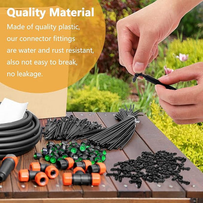 50 Pack 1/4 Inch Barbed Elbow Drip Irrigation Fittings, Barbed Drip Irrigation Connectors Fits Universal 1/4 Inch Drip Tubing, Irrigation Elbow for Drip or Sprinkler System(90 Degree Irrigation Elbow)