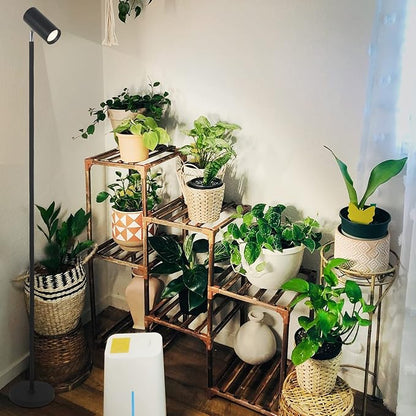 HMVPL Grow Lights Stand for Indoor Plants Full Spectrum Tall Plant Light for Indoor Growing with 20W COB Plant Light Bulb,4/8/12H Timer, Led Growth Floor Lamp for Large Plant Seedling(6 Level Height)
