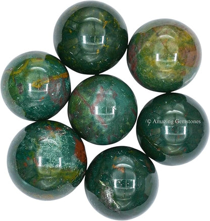 Amazing Gemstone Bloodstone Crystal Ball - 1" Inches Crystal Sphere Meditation Balls for Witchcraft and Decorative Balls - Crystals and Healing Stones Beginners Gift (Pack of 1)