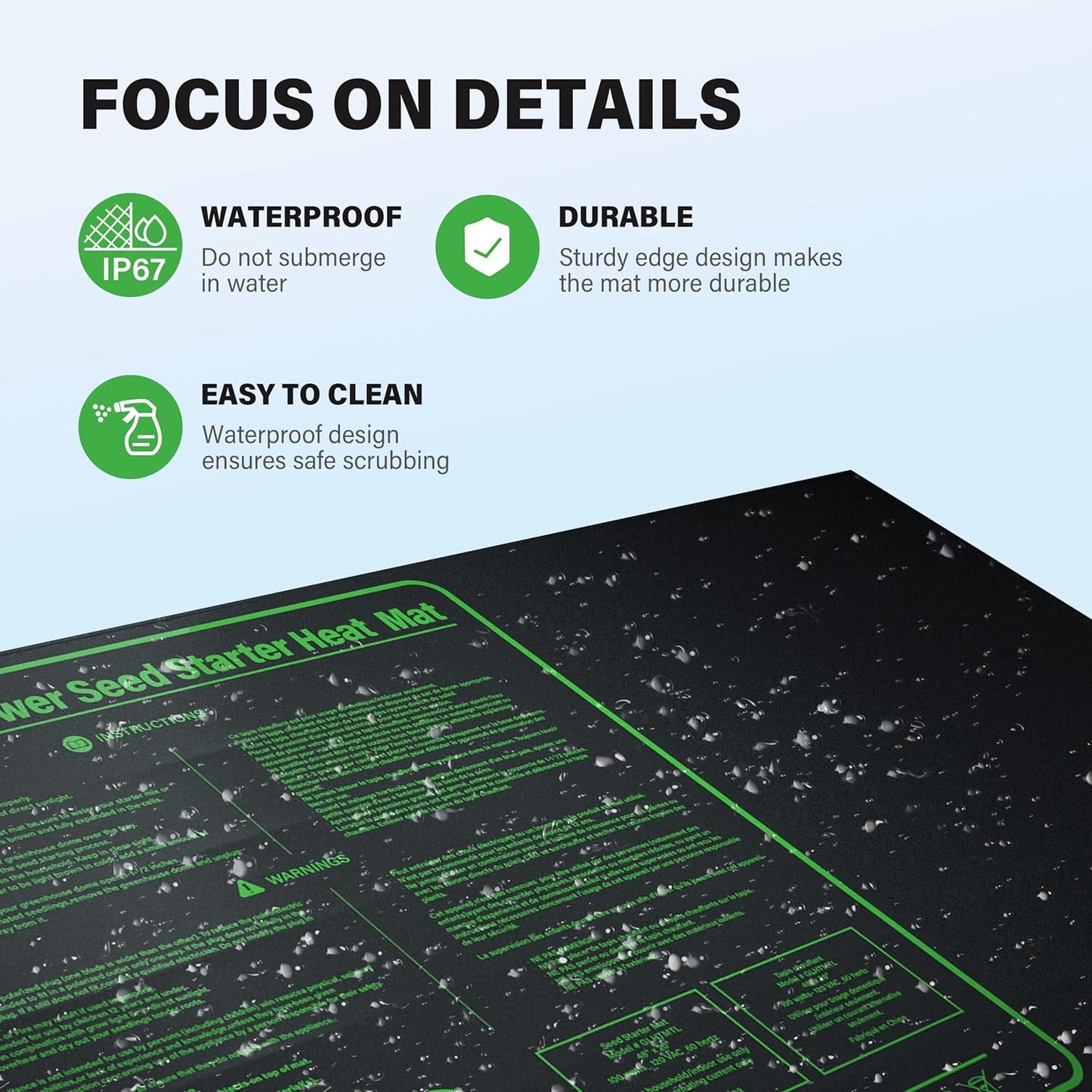 iPower 48" x 20" Durable Waterproof Seeding Heat Mat with Digital Thermometer for Providing Reliable Warmth for Indoor Hydroponic Plant Germination