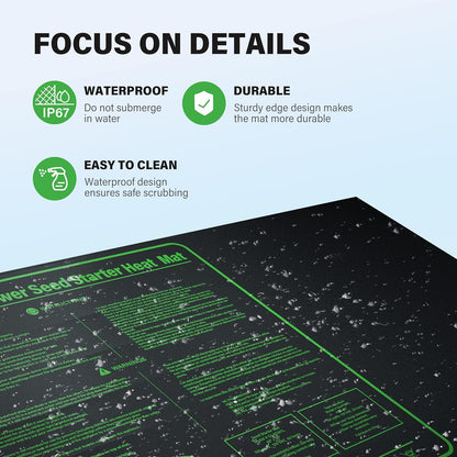 iPower 48" x 20" Durable Waterproof Seeding Heat Mat with Digital Thermometer for Providing Reliable Warmth for Indoor Hydroponic Plant Germination