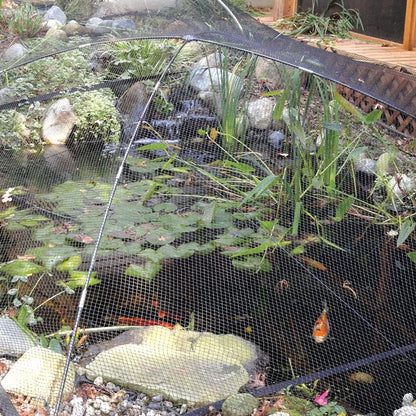 Koi Pond Netting for Leaves 20x30 Ft, 1/2 in Strong Woven Fine Mesh Pond Leaf Net Cover, Protecting Koi Fish from Herons, Raccoons, Birds, Cats & Predators, 28 Pcs Stakes Included