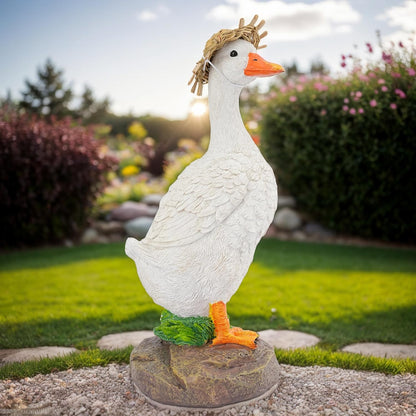 Realistic Duck Statues, Funny Duck Fence Decoration, Resin Duck Decor, Outdoor Animal Statue, Duck Sculpture, Perfect for Home Garden Stairs, Farm, Patio, Backyard (11.6 in)