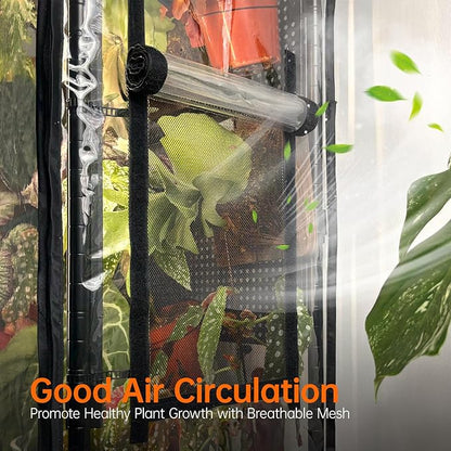 Bstrip Indoor Greenhouse Cabinet with Pegboard, Indoor Greenhouse with 4 Pack 96W Full Spectrum Grow Light for Indoor Plant, Foliage Plants, 29.5"x13.8"x59"