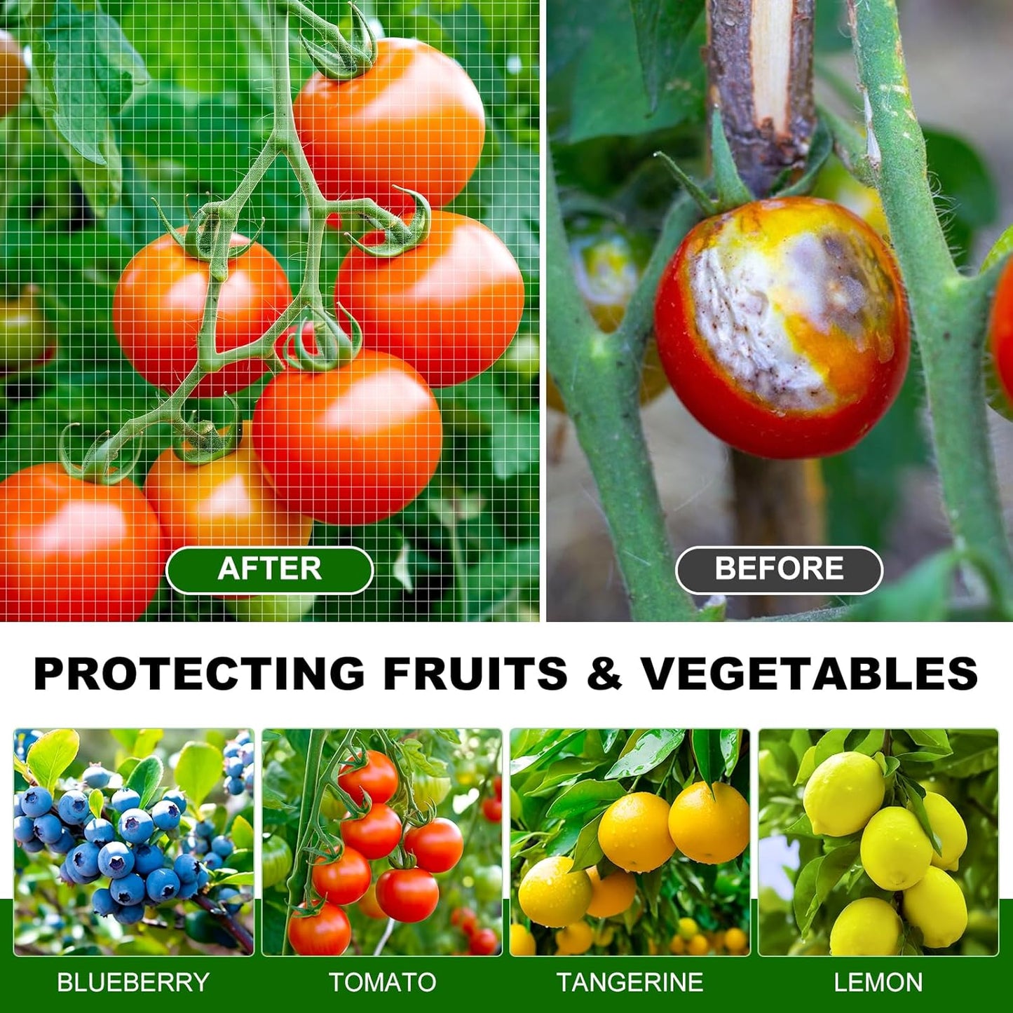 Outlet [4 Pack] Garden Plant Netting - 2 Sizes, Net Cover Bags for Blueberry Bushes, Tomatoes, and Vegetables - Garden Netting for Optimal Plant Protection.