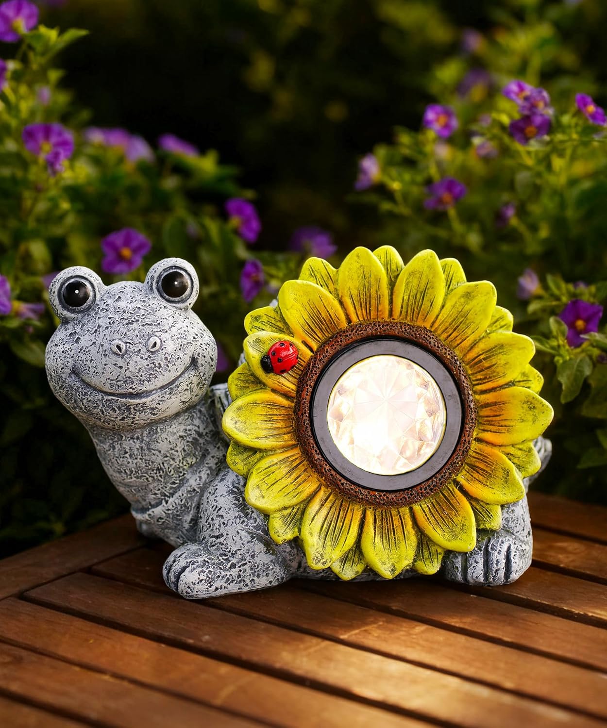 Solar Turtle Sunflower Light Garden Decor, Outdoor Statue Ornaments for Home Yard Lawn,Unique Gifts for Women Grandma Mom(Grey)