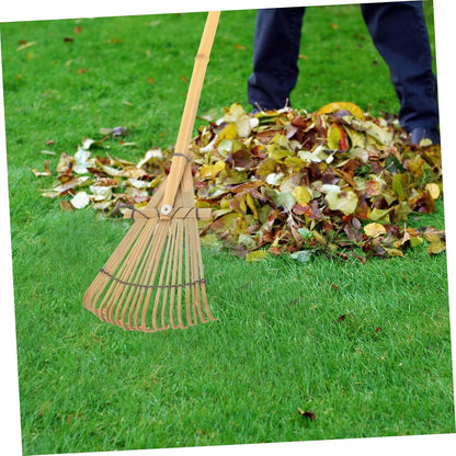 Milisten Gardening Tool Bamboo Rake Wood Handle Small Garden Rake for Loosening Weeding Gardening Tasks