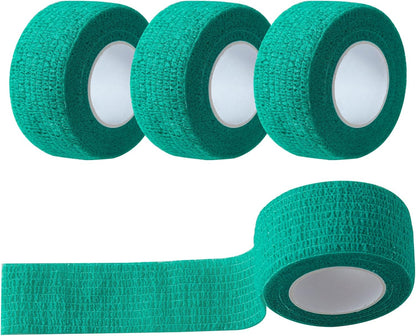 Plant Tying Tape Self-Adhesive Stretch Garden Tape for Climbing Plants, Green Floral Binding Tape Adjustable Plant Ties for Branches Flowers Tomatoes 4 Rolls 1" by 15' Each