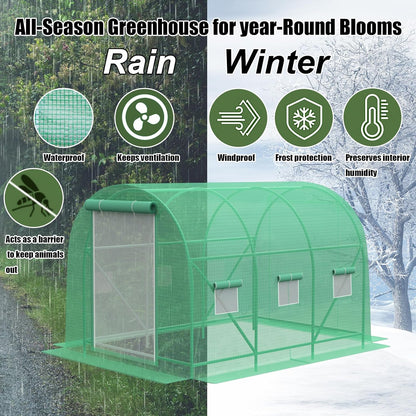 10x7x7 ft Greenhouse, Outdoor Walk-in GreenHouses with Screen Windows and Dual Zippered Door, Portable Waterproof Green Houses Tent for Outside Heavy Duty with Reinforced Frame #2
