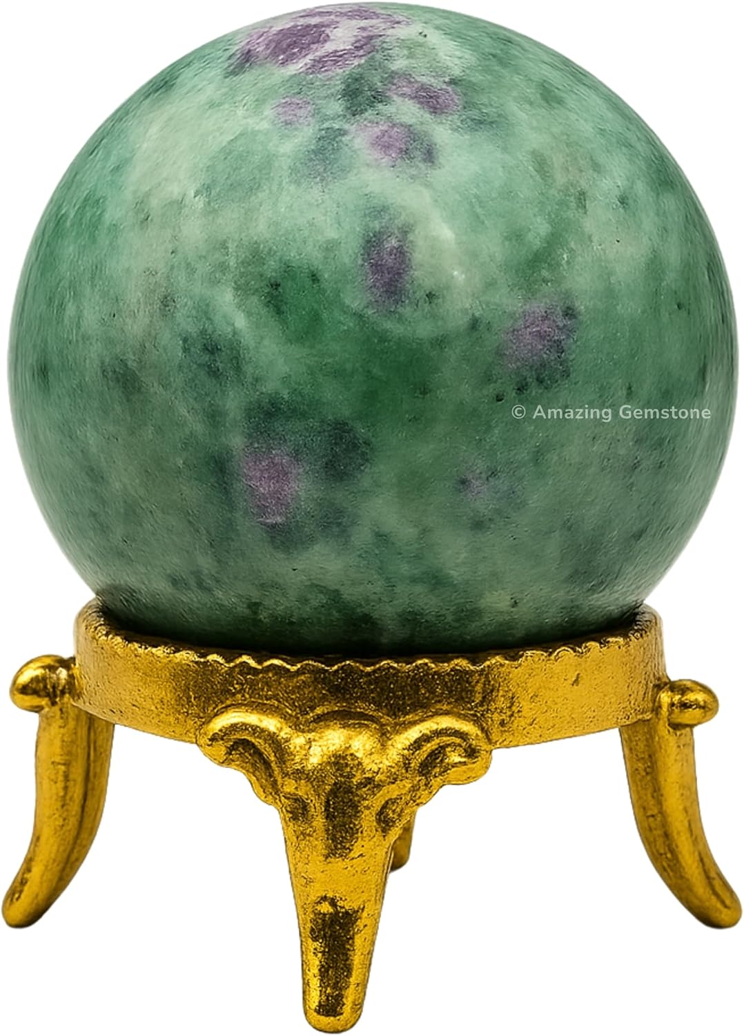 Amazing Gemstone Ruby Fuchsite Crystal Ball with Stand - 2 Inches Crystal Sphere Meditation Balls for Witchcraft and Decorative Balls