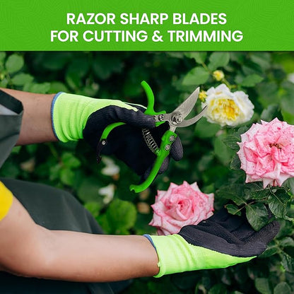 GARDEN GURU Ergonomic Garden Snips Clippers - Professional Hand Pruner Pruning Shear Scissors with Comfort Grip Handles for Gardening Trimming and Yard Work – High Carbon Steel - 1 Case (100 Pcs)