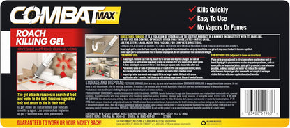 Combat Max Roach Killing Gel for Indoor and Outdoor Use, 1 Syringe, 2.1 Ounce (Pack of 2)
