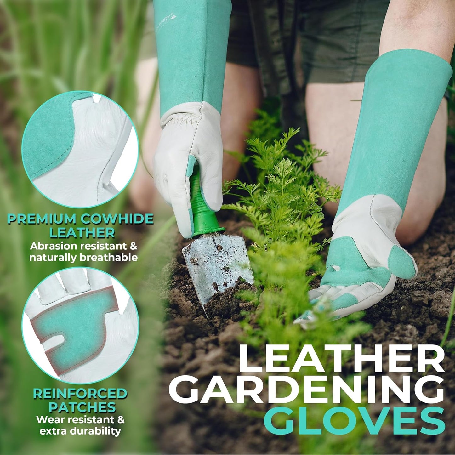 HANDLANDY Long Garden Gloves Thorn Proof for Women & Men, Rose Pruning Gauntlet Gloves, Best Protection Tool for Gardener