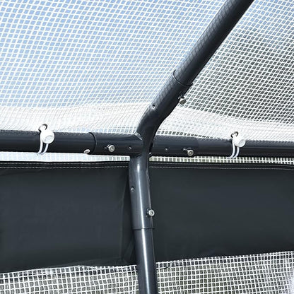 Outsunny 10' x 7' x 7' Greenhouse, Walk-in Outdoor Tunnel Green House with PE Cover, Steel Frame, 2 Roll-Up Zipper Doors & 4 Windows for Flowers, Vegetables, Tropical Plants, White