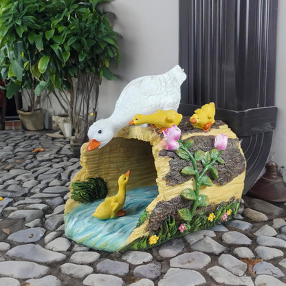 Duck Statues Gutter Extension Garden Decoration, Resin Outdoor Decor, Animal Downspout Diverter, 3"4" Extender Splash Block