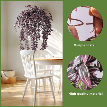 4PCS Fake Plants Decor,Artificial Watermelon Vine for Home Decor Indoor,Fake Ivy Plants Realistic Faux Plants Indoor for Home Living Room Bedroom Office Decoration